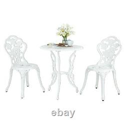 Garden Bistro Set Aluminum Patio Table with 2 Chairs Outdoor Furniture Set