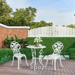 Garden Bistro Set Aluminum Patio Table with 2 Chairs Outdoor Furniture Set