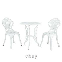 Garden Bistro Set Aluminum Patio Table with 2 Chairs Outdoor Furniture Set