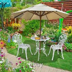 Garden Bistro Set Aluminum Patio Table with 2 Chairs Outdoor Furniture Set