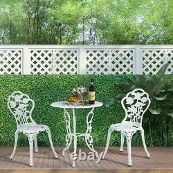 Garden Bistro Set Aluminum Patio Table with 2 Chairs Outdoor Furniture Set