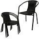 Garden Bistro Set Wicker Edge Table Chairs Summer Outdoor Patio Black Furniture