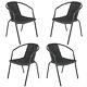 Garden Black Furniture Set Square Table & Dining Chairs 2/4 Seater Outdoor Patio