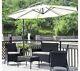 Garden Corner Sofa Couch Rattan Furniture Set 4 Seats Patio Outdoor Lounge Grey