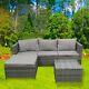 Garden Corner Sofa Couch Rattan Furniture Set 4 Seats Patio Outdoor Lounge Grey