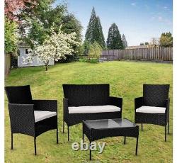 Garden Corner Sofa Couch Rattan Furniture Set 4 Seats Patio Outdoor Lounge Grey