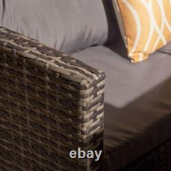 Garden Corner Sofa Rattan Furniture Set 9 Seater & Table Chairs Outdoor Patio