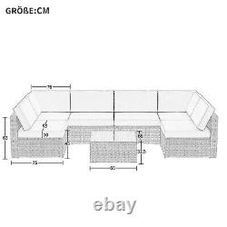 Garden Corner Sofa Rattan Garden Furniture Patio Lounge Set 6 Seater All-Weather