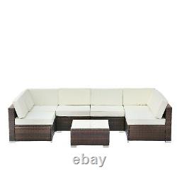 Garden Corner Sofa Rattan Garden Furniture Patio Lounge Set 6 Seater All-Weather