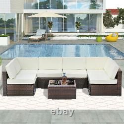 Garden Corner Sofa Rattan Garden Furniture Patio Lounge Set 6 Seater All-Weather