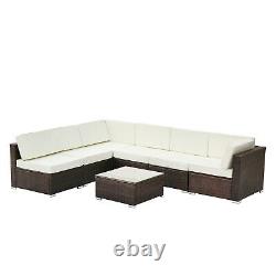 Garden Corner Sofa Rattan Garden Furniture Patio Lounge Set 6 Seater All-Weather