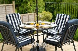 Garden Dining Patio Set Outdoor Furniture In Navy Hadleigh 4 Seater Hectare