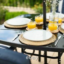 Garden Dining Patio Set Outdoor Furniture In Navy Hadleigh 4 Seater Hectare