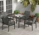 Garden Dining Set Large Outdoor Patio Furniture 4/6 Seater Metal Chairs Table