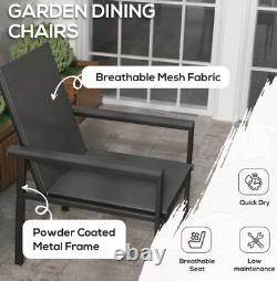 Garden Dining Set Large Outdoor Patio Furniture 4/6 Seater Metal Chairs Table