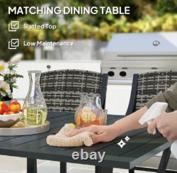 Garden Dining Table and Chairs 6 Seater Large Metal Rattan Patio Furniture Set