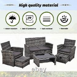 Garden Furniture 6 Seater Rattan Coffee Table Sofa Chairs Set Outdoor Patio