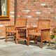 Garden Furniture Love Seat Wooden Bench 2 Seater Patio Twin Chair With Table Set