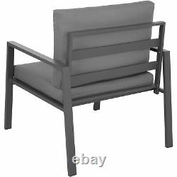 Garden Furniture Outdoor Lounge Set 2 Seats Sofa Table Cushions Patio Grey New