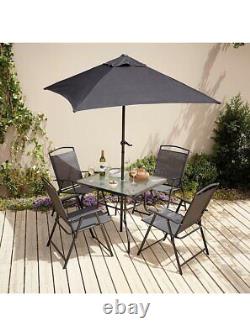 Garden Furniture Outdoor Patio Folding Set Miami Charcoal 6 Piece Garden Patio