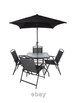 Garden Furniture Outdoor Patio Folding Set Miami Charcoal 6 Piece Garden Patio