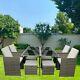 Garden Furniture Outdoor Patio Rattan Set Brown Grey Black Table 9-piece Havana