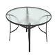 Garden Furniture Patio Set Round Table And Stacking Chairs Parasol Hole 4 Seater