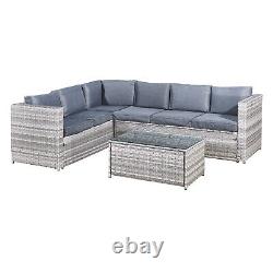 Garden Furniture Rattan Corner Sofa Set Acorn Corner sofa set with grey cushion