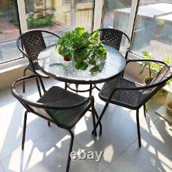 Garden Furniture Rattan Lounge Chairs Table Balcony Indoor Outdoor Bistro Patio