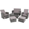 Garden Furniture Rattan Set Sofa Outdoor Patio Wicker Aluminium Table Chairs