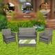 Garden Furniture Rattan Sofa Set 4 Piece Patio Table Chairs Outdoor Conservatory