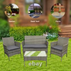 Garden Furniture Rattan Sofa Set 4 Piece Patio Table Chairs Outdoor Conservatory