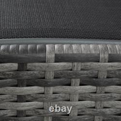 Garden Furniture Rattan Sun Lounger Patio Day Bed Metal Recliner Outdoor