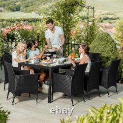 Garden Furniture Rattan Table and Chairs Set Outdoor Patio Dining 8 Seater XL