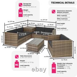 Garden Furniture Rattan Table and Chairs Sofa Set Outdoor Corner Patio Cushions