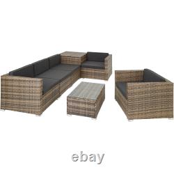 Garden Furniture Rattan Table and Chairs Sofa Set Outdoor Corner Patio Cushions