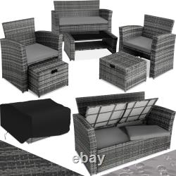 Garden Furniture Rattan Table and Chairs with Storage Outdoor Sofa Set Patio