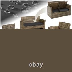 Garden Furniture Rattan Table and Chairs with Storage Outdoor Sofa Set Patio