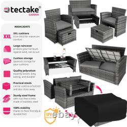 Garden Furniture Rattan Table and Chairs with Storage Outdoor Sofa Set Patio