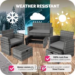 Garden Furniture Rattan Table and Chairs with Storage Outdoor Sofa Set Patio