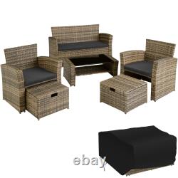 Garden Furniture Rattan Table and Chairs with Storage Outdoor Sofa Set Patio