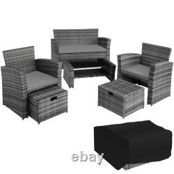 Garden Furniture Rattan Table and Chairs with Storage Outdoor Sofa Set Patio