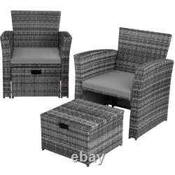 Garden Furniture Rattan Table and Chairs with Storage Outdoor Sofa Set Patio