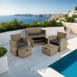 Garden Furniture Rattan Table and Chairs with Storage Outdoor Sofa Set Patio
