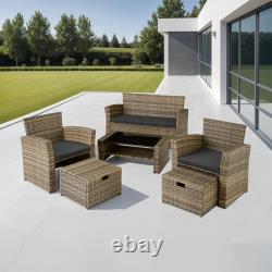 Garden Furniture Rattan Table and Chairs with Storage Outdoor Sofa Set Patio