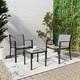 Garden Furniture Set 3 Piece Outdoor Patio Chairs & Glass Table Balcony Bistro