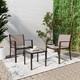 Garden Furniture Set 3 Piece Outdoor Patio Chairs & Glass Table Balcony Bistro