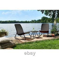 Garden Furniture Set 3pcs Chairs Coffee Table Patio Balcony Outdoor Modern Solid