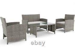 Garden Furniture Set 4pc Rattan Outdoor Table Chair Sofa Conservatory Patio Set