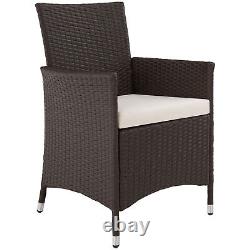 Garden Furniture Set 6 Chairs + Glass Table Patio Outdoor Wicker Rattan USED